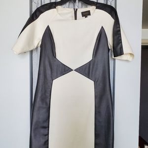 Laundry Black Leather & White Dress